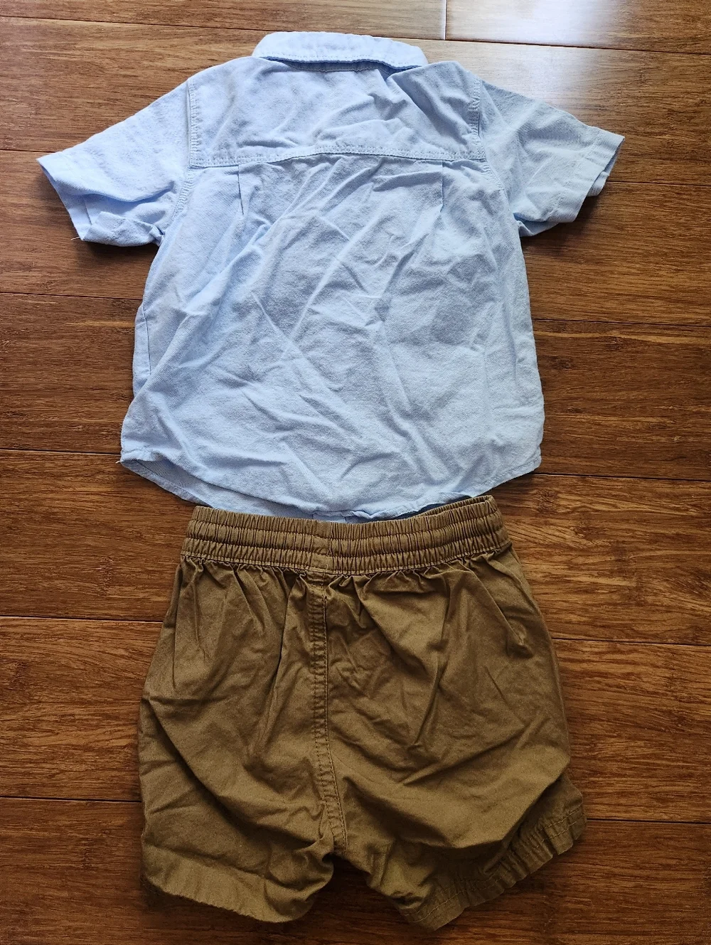 Old Navy Baby Boys Blue Short Sleeve Button Down Shirt Shorts Kids, 18-24 Months